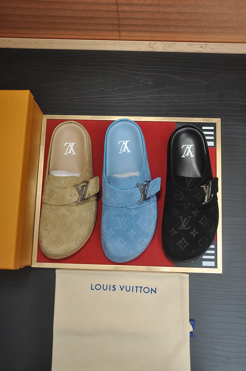 Men's men's shoes 💰520💶[LOUIS VUITTON] (cowhide lining) new style 🍀LV Louis Vuitton * - top version of LV classic semi-slip trendy shoes! Made of imported original cow suede cowhide, with a first layer of comfortable cowhide lining inside! Original wear-resistant rubber outsole! High quality products! Code number 38-45 (45 customized)